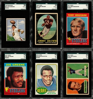 1950-1976 Topps and Bowman Football Rookie Cards SGC-Graded Collection (6 Different)